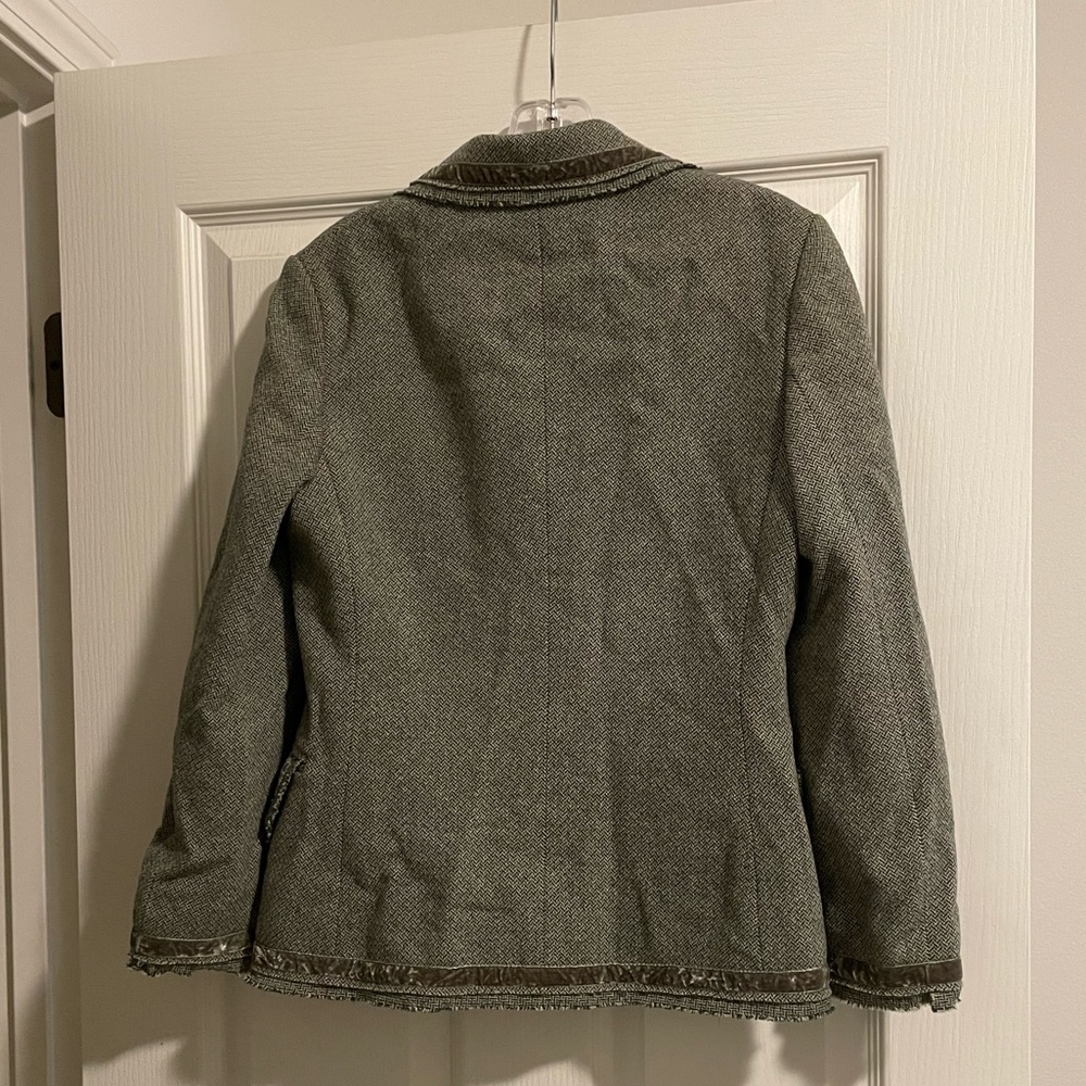 Vintage Banana Republic Green Wool Tweed Sz 6 - Picture 3 of 5